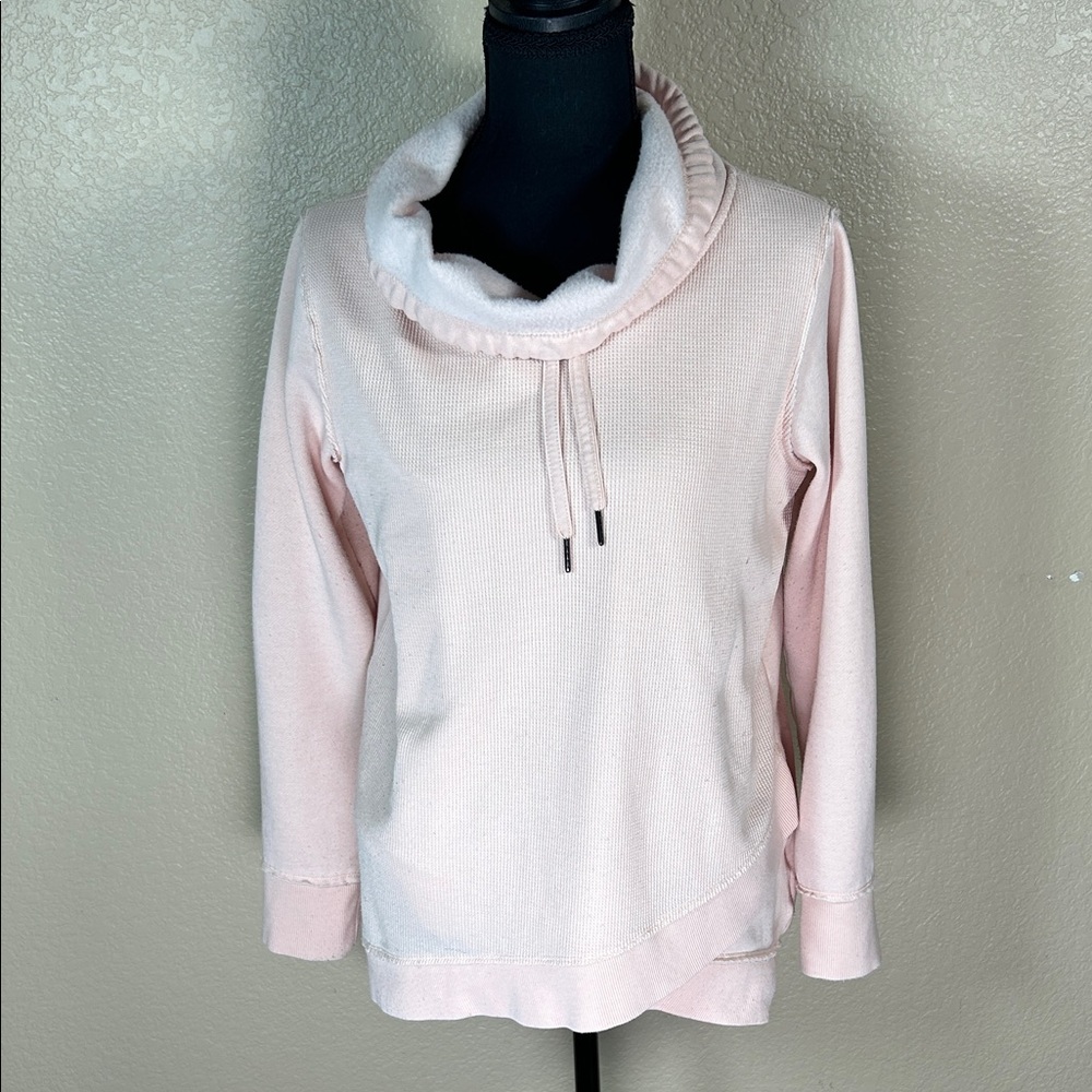 Calvin Klein Blush Cowl Neck Sweater with Drawstring